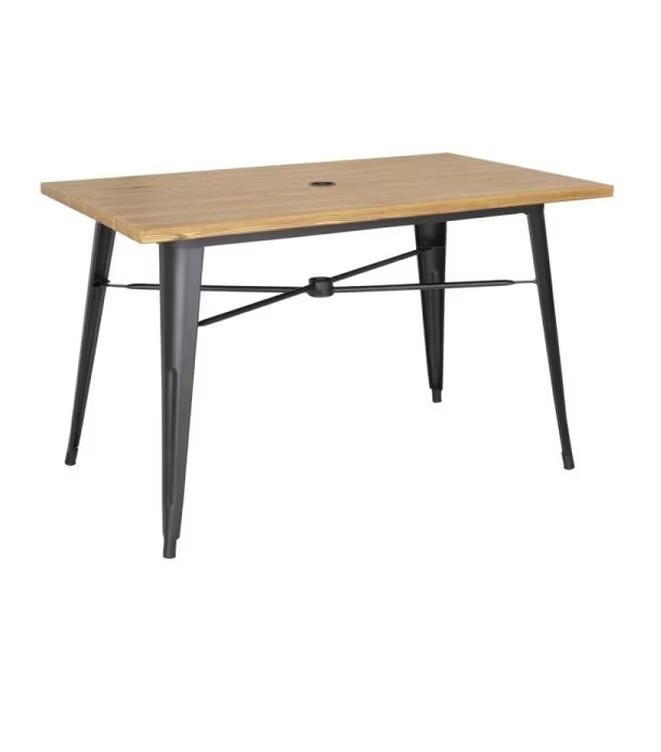 Bolero Kompletter Outdoor Tisch 120x76x76cm Helles Holz