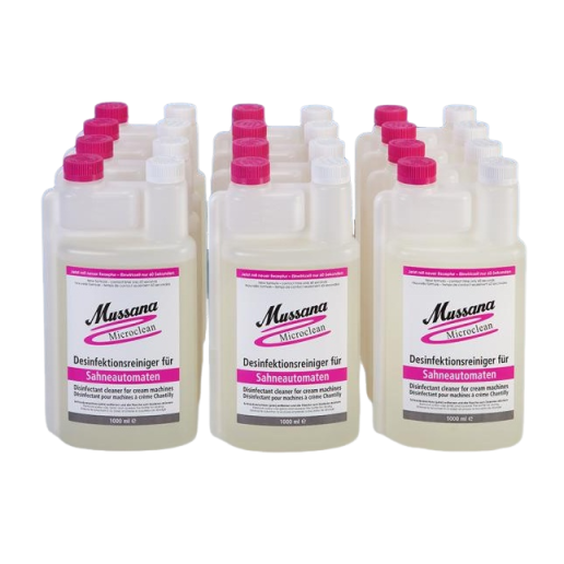 12x 1 L Microclean Mussana Reinigungsmittel für Sahnemaschine