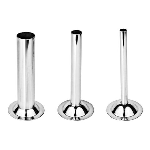WOLFCUT Wurstfülltrichter 3er-Satz INOX-Stahl Größe 32 kompatibel mit BIZERBA FW-N32 / ALEXANDERWERK 32 / OMEGA TH32 uvm.