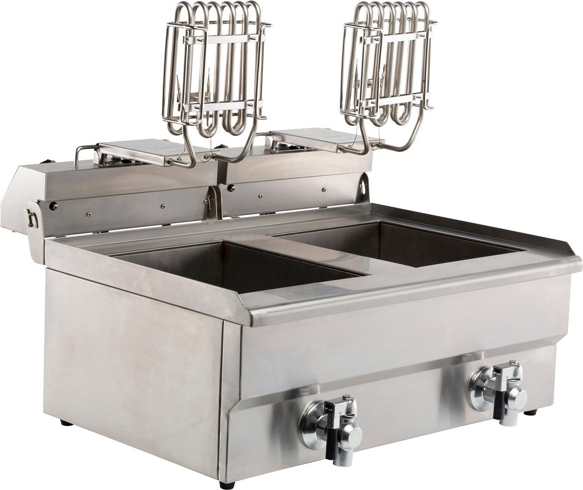 Chefgastro Elektro Tischfritteuse 2x10 Liter BxTxH 690x560x380mm