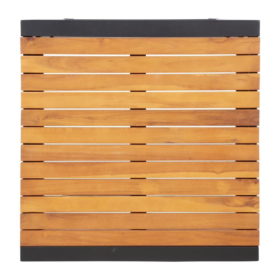 Bolero quadratischer Stahl und Akazienholz Bartisch 60cm