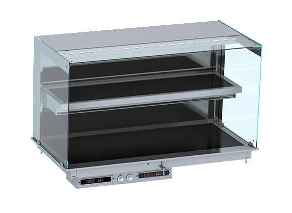 EINBAU WANDMODELL WÄRMEVITRINE KERAMIK ECKIG - SCHWARZ 4/1