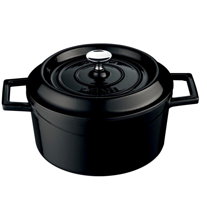 Cocotte Bratpfanne LAVA aus schwarzem Gusseisen - Ø 32 cm - Combisteel
