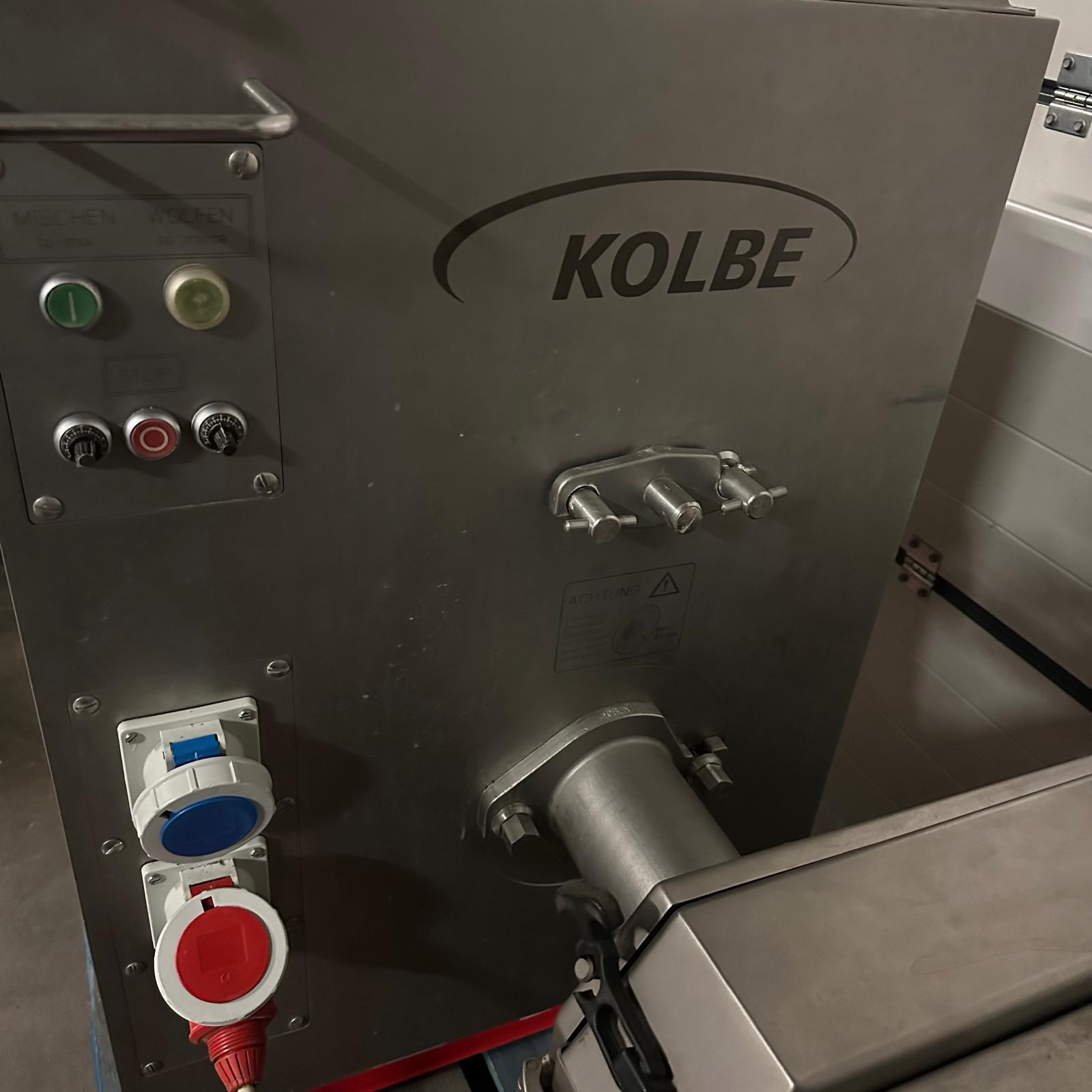 Kolbe MW100 Mischfleischwolf + PM150 Portiomat Hackfleischlinie