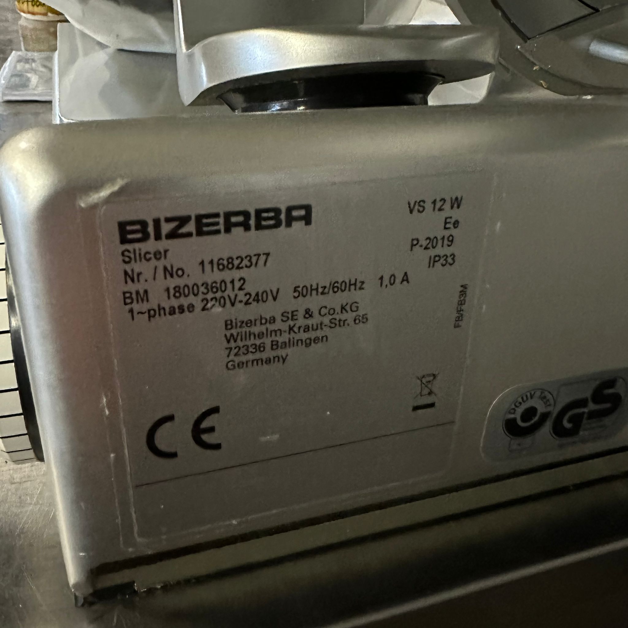 Bj.2019 Bizerba VS12W Aufschnittmaschine mit Waage 230V VS12