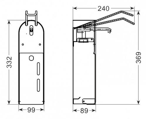 DESINFEKTIONSSÄULE EDELSTAHL INKL. SPENDER ELLEBOGEN
