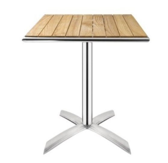 Bolero quadratischer klappbarer Tisch Eschenholz 1 Bein 60cm