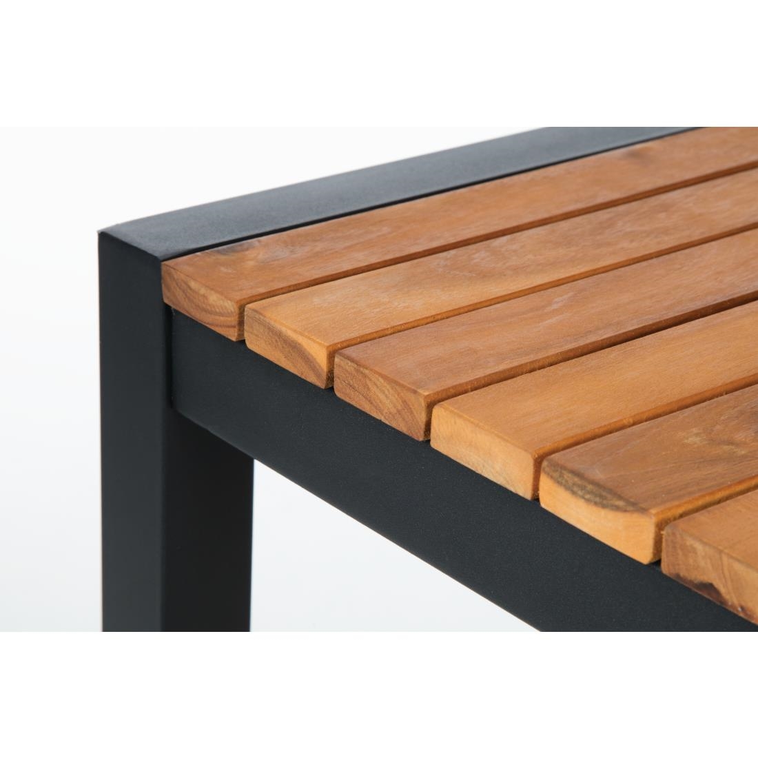 Bolero quadratischer Stahl und Akazienholz Bartisch 60cm