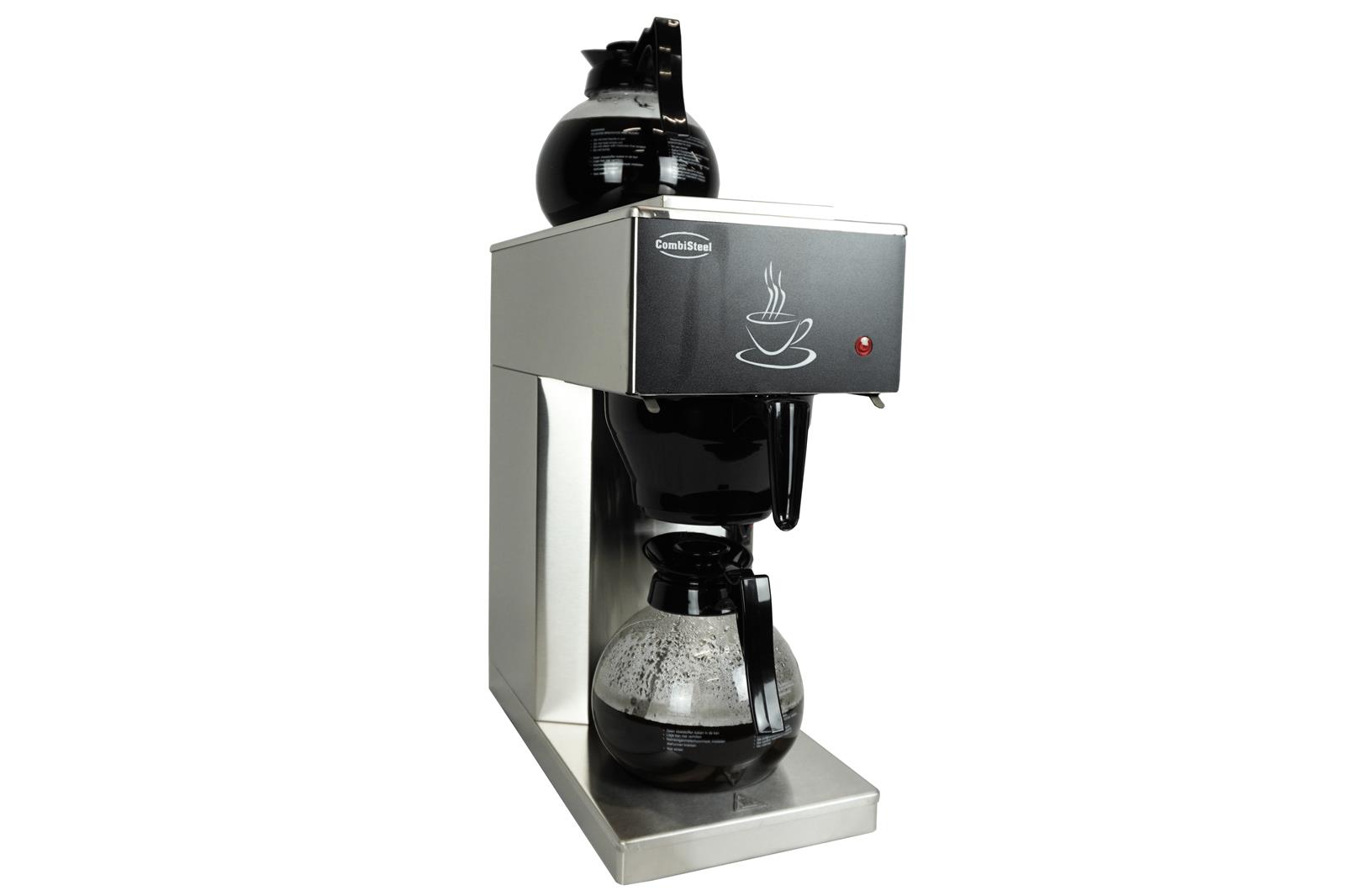 Kaffeemaschine inkl. 2 Kaffeekanne aus Glas 1,8 Liter | 45,5x20,5x40,5cm | Edelstahl