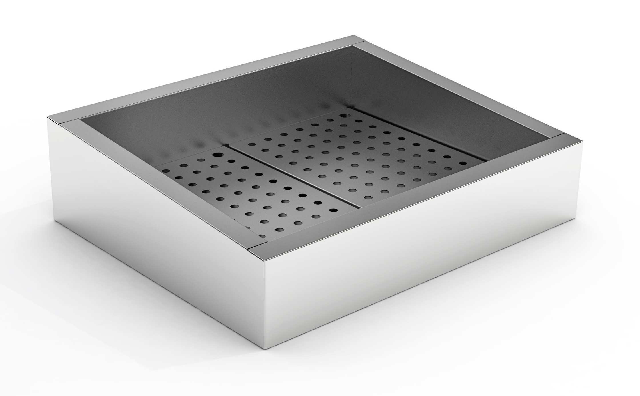 GEMAHLENES EIS BEHÄLTER SCHIEF 2/1 GN AISI 304  WASSERHAHN AN DER BEDIENUNG SEITE