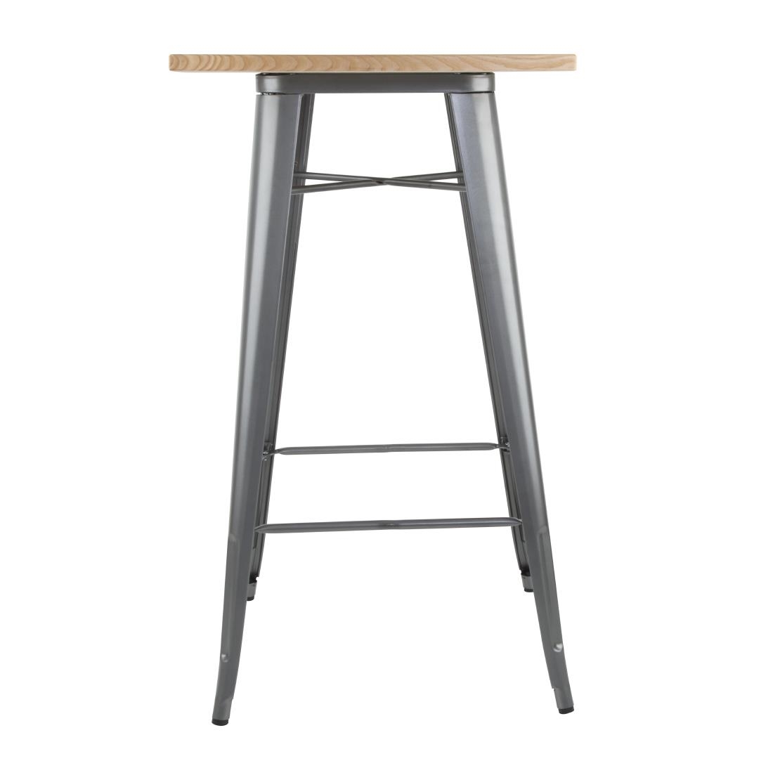 Bolero Bistro Bartisch mit Holzplatte grau