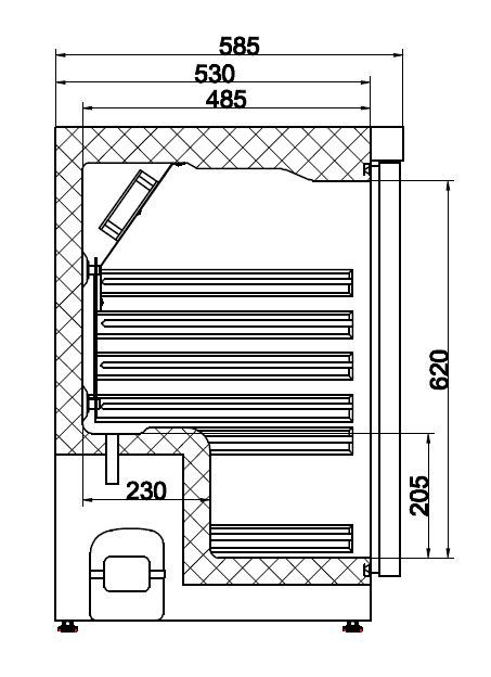Kühlschrank FOSSA | 1x abschließbare Tür | 130 Liter, HxBxT 85,5x60x58,5cm | +2/+8°C | Weiß