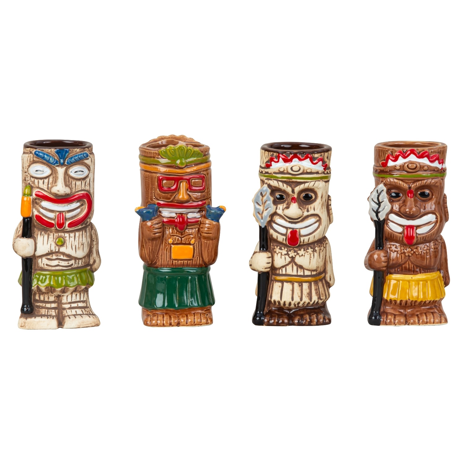 4er TIKI Becher Gläser Muck Cocktailglas SET