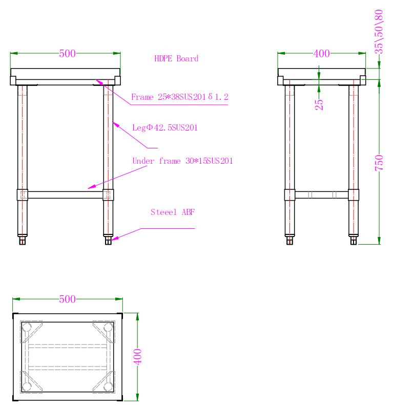 HACKBLOCK AUS POLYETHYLEN 50MM DICKE