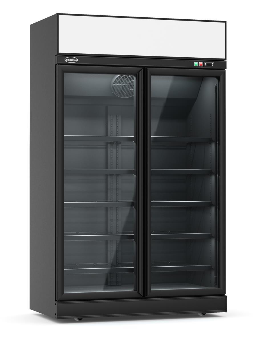 TIEFKÜHLSCHRANK 2 GLASTÜREN SCHWARZ INS-1000F BL