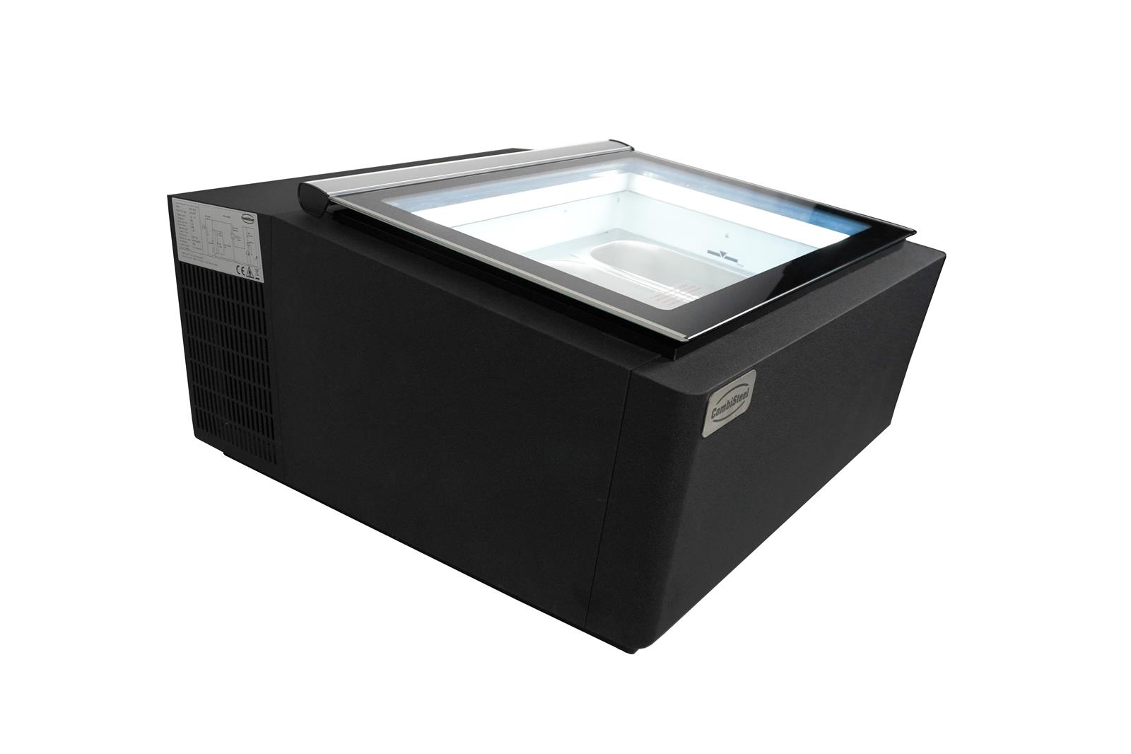 TISCHMODELL SPEISEISVITRINE SCHWARZ  ÖFFNET AUF DER KUNDENSEITE