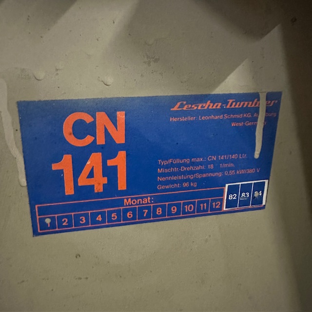 Lescha CM141 Edelstahl Freifallmischer Trommelmischer 140 Liter gebraucht