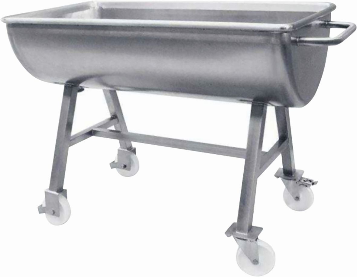 200 Liter Mengmulde fahrbar Mischwanne Molle Edelstahl Ablassschraube