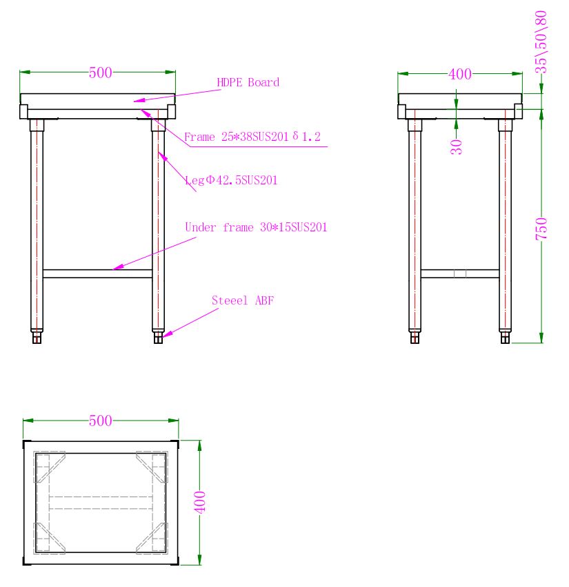 HACKBLOCK AUS POLYETHYLEN 80MM DICKE