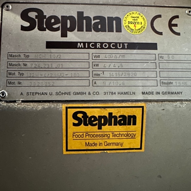 Stephan MCH10/2 Microcut Durchlaufkutter Kolloidmühle wie MC10 gebraucht