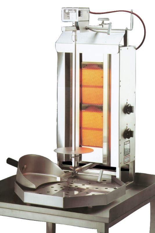 GD2E Gas Gyrosgerät Potis GD2 550x650x920mm komplett mit Fett Thermik Dönergrill