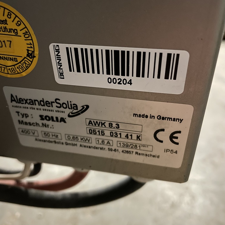 Alexanderwerk AWK8.3 Kartoffelschälmaschine gebraucht AlexanderSolia